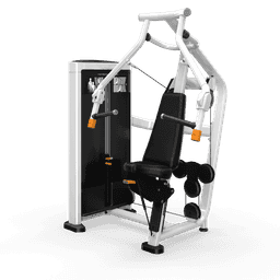 Converging Chest Press with Gloss Metallic Silver frame