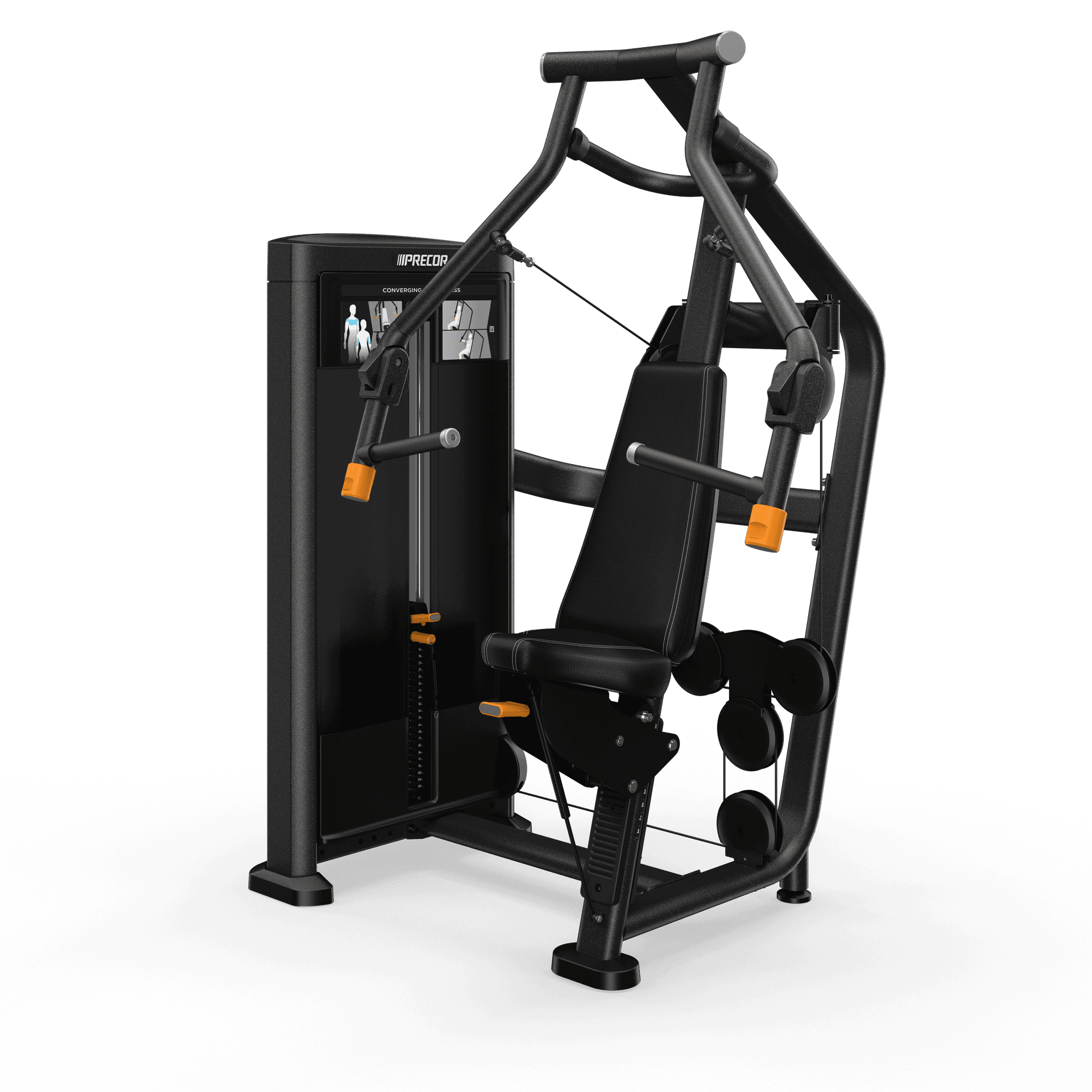 Converging Chest Press with Black Pearl frame