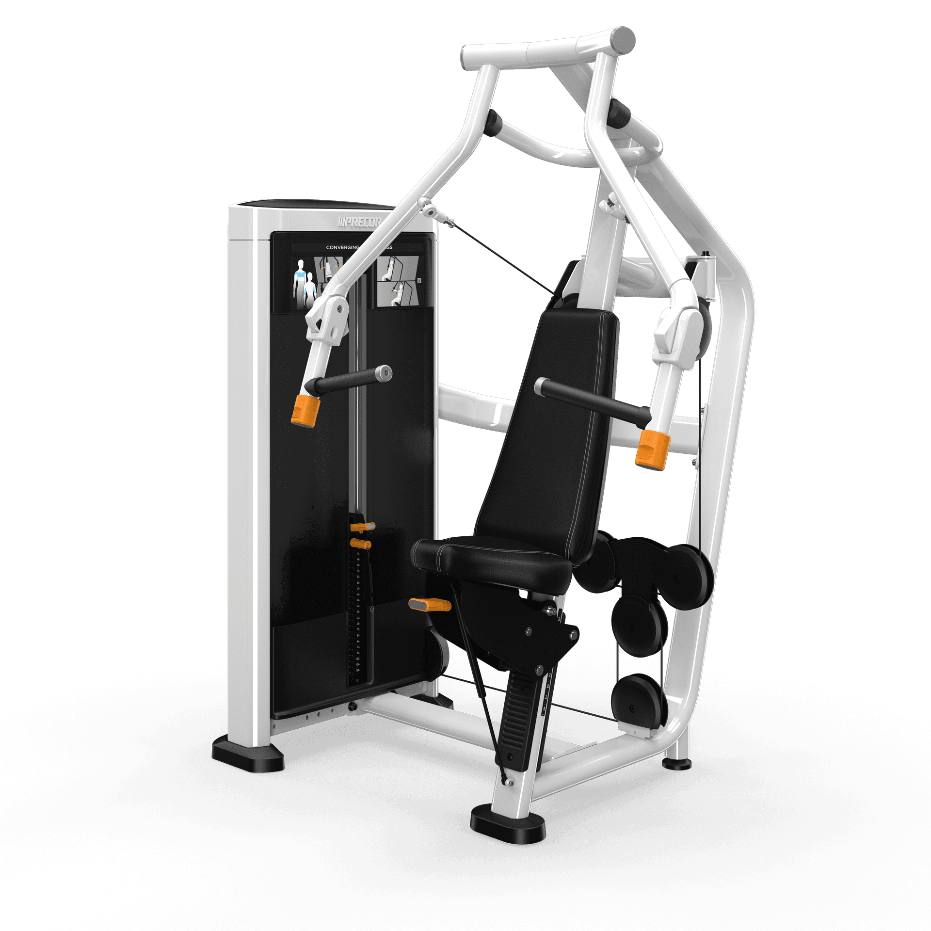 Converging Chest Press with Gloss White frame