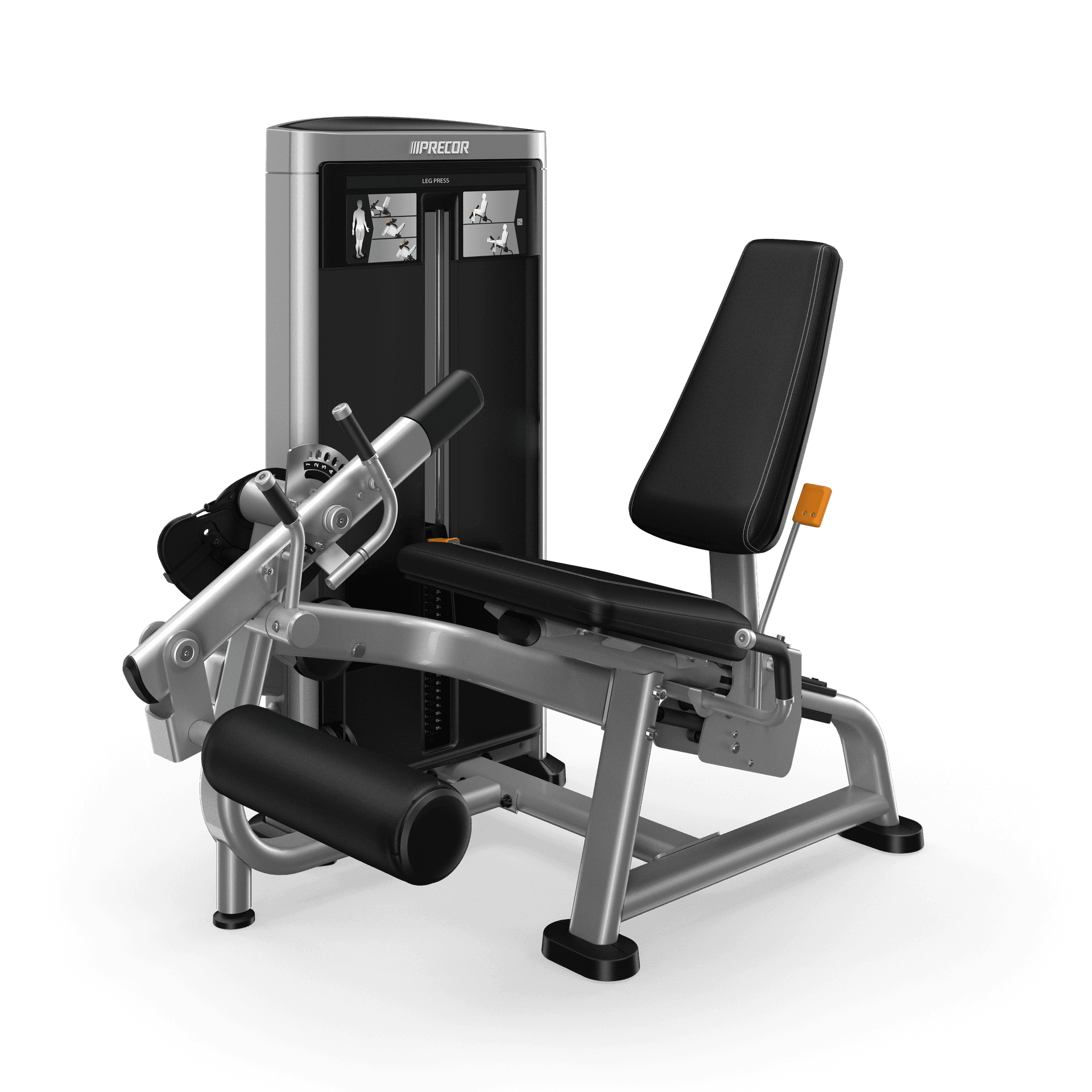 Leg Extension with Gloss Metallic Silver frame