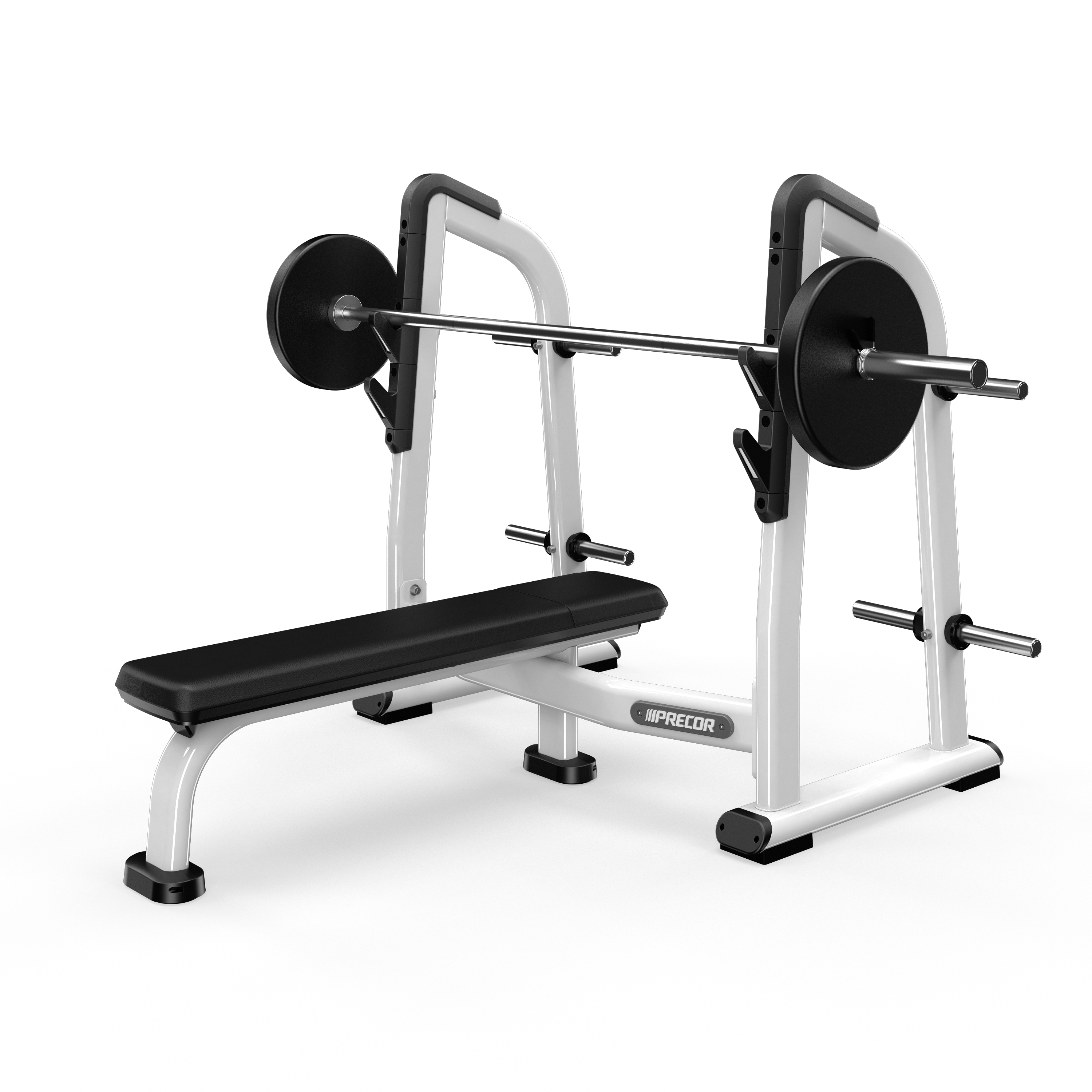 Olympic Flat Bench with Gloss White frame