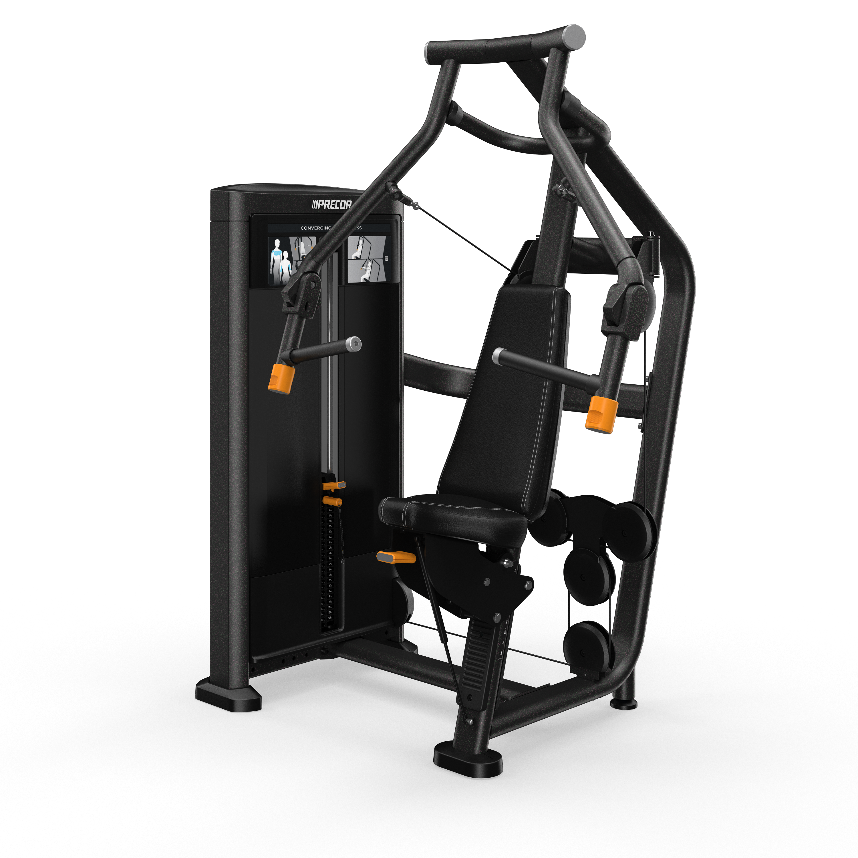 Converging Chest Press with Black Pearl frame