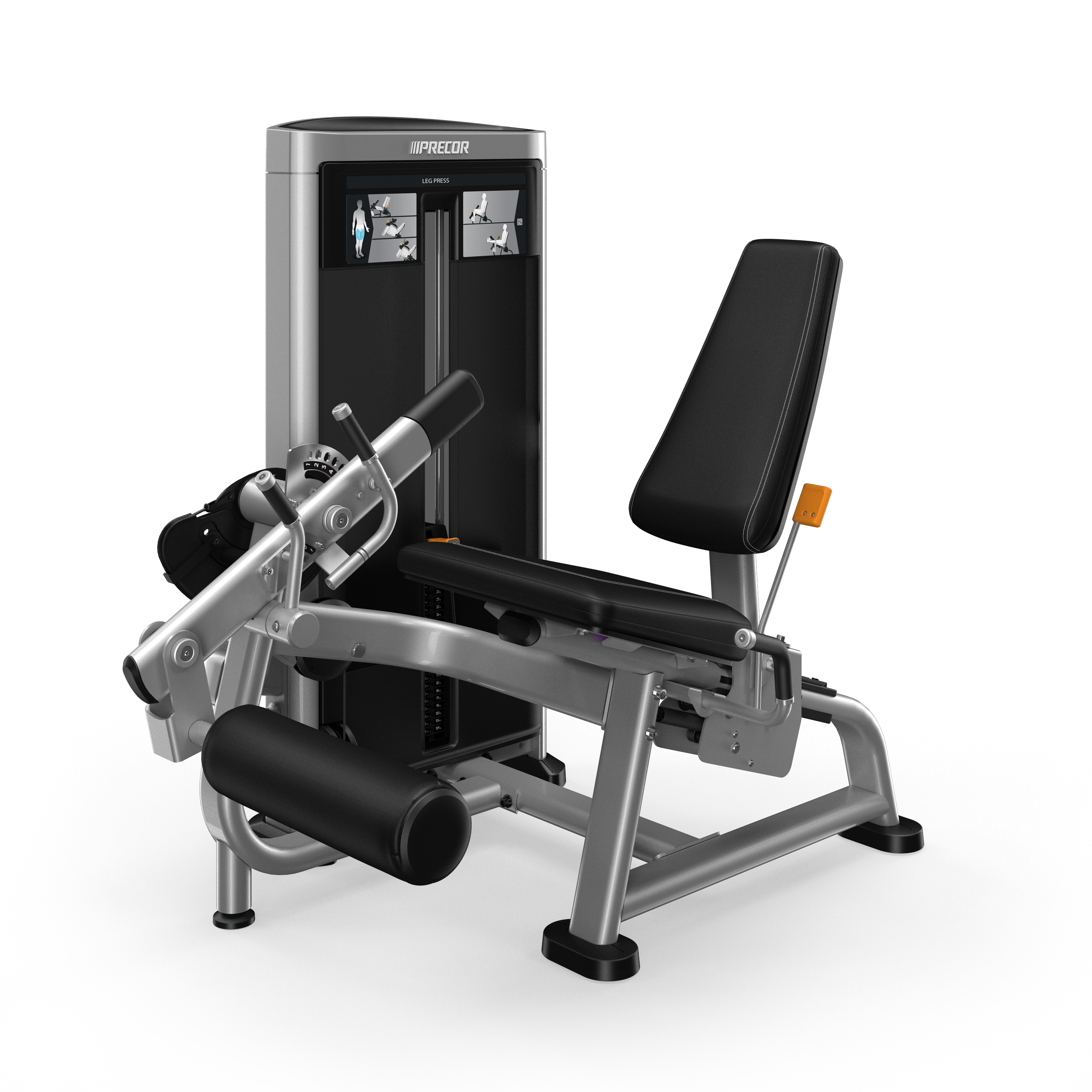 Leg Extension with Gloss Metallic Silver frame